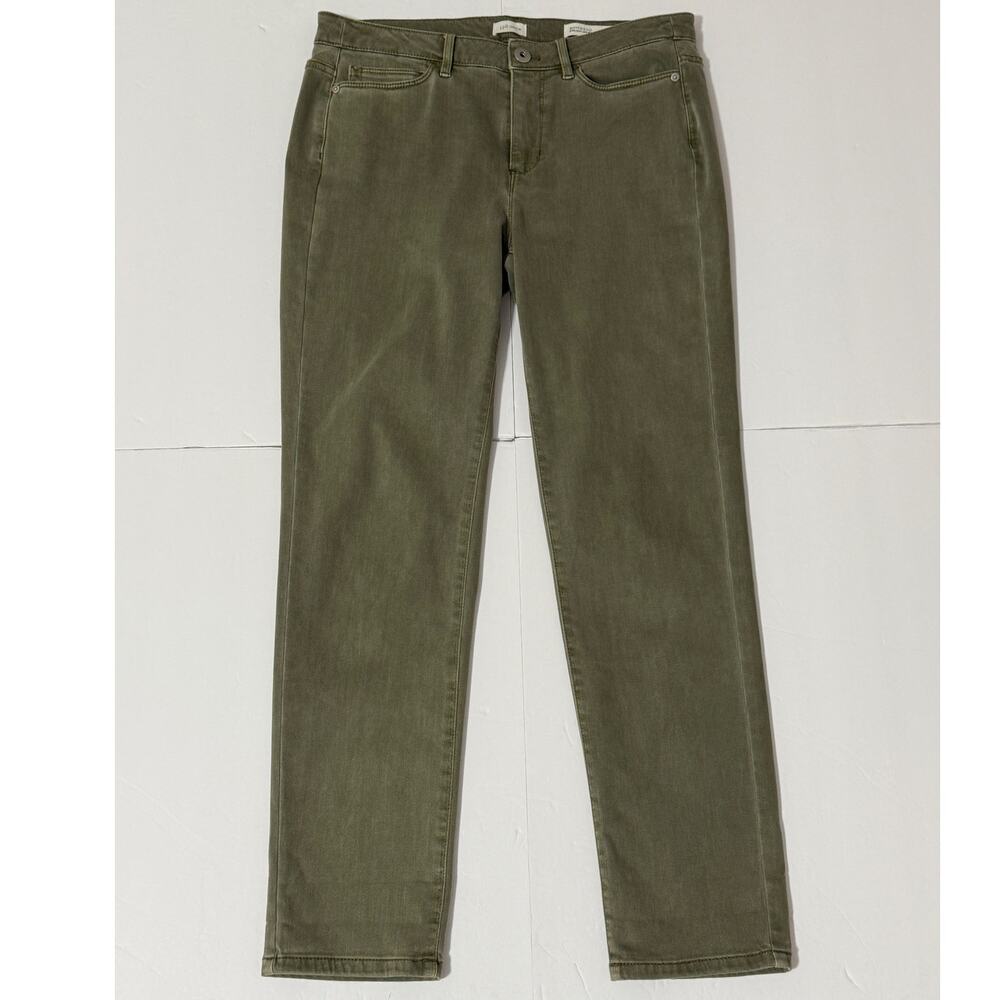 J. Jill Denim Boyfriend Straight-Leg Ankle Jeans, Green, Size 10P